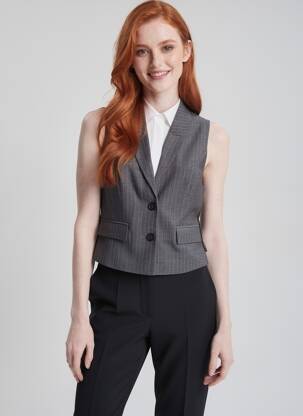 Gilet sans manche doublure gris LE TEMPS DES CERISES femme