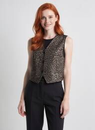 Gilet sans manche doublure marron LE TEMPS DES CERISES femme