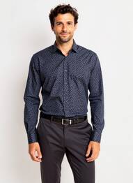 Chemise manches longues coupe cintrée bleu DESOTO homme
