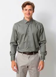 Chemise manches longues coupe cintrée gris DESOTO homme