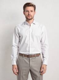 Chemise manches longues coupe cintrée beige DESOTO homme