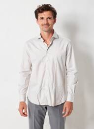 Chemise manches longues coupe cintrée beige DESOTO homme