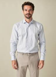 Chemise manches longues imprimé fantaisie bleu DESOTO homme