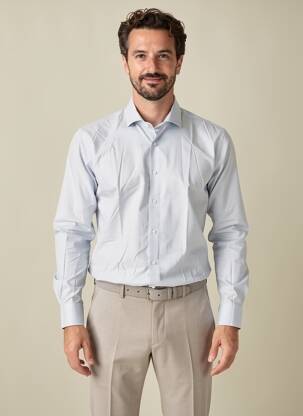Chemise manches longues imprimé fantaisie bleu DESOTO homme
