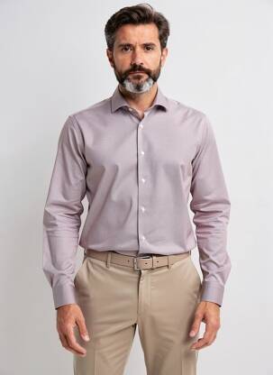Chemise manches longues imprimé fantaisie rouge DESOTO homme