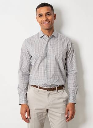 Chemise manches longues coupe cintrée noir DESOTO homme