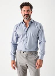 Chemise manches longues coupe cintrée bleu DESOTO homme