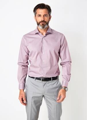 Chemise manches longues coupe cintrée rouge DESOTO homme