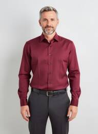 Chemise manches longues coupe cintrée rouge DESOTO homme