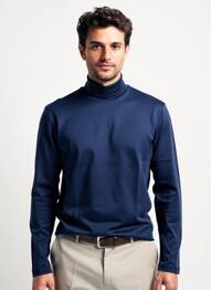 Sous-pull stretch manches longues bleu DESOTO homme