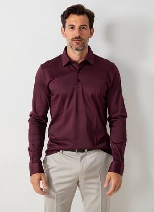 Polo manches longues manches longues rouge DESOTO homme