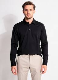 Polo manches longues manches longues noir DESOTO homme