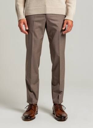 Pantalon slim fermeture zippée sous rabat boutonné taille normale marron MMX homme