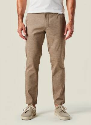 Pantalon chino tissage chiné taille normale marron M5 BY MEYER homme