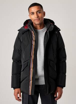 Doudoune poches a capuche noir PAUL SMITH homme