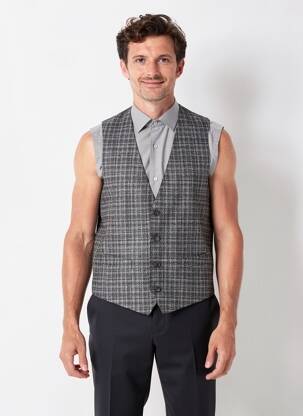 Gilet sans manche bi-matiére gris CC COLLECTION homme