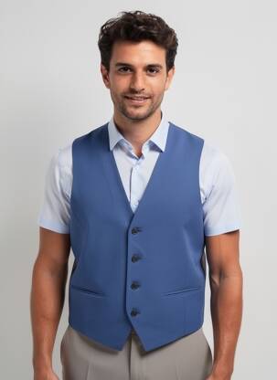 Gilet sans manche bi-matiére bleu HUGO BOSS homme