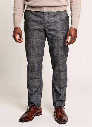 Pantalon chino imprimé imprimé prince de galle taille normale gris MMX homme