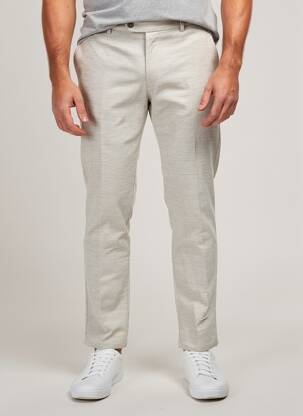 Pantalon chino tissage chiné taille normale beige MMX homme