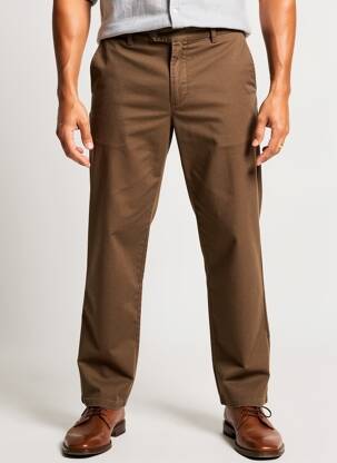 Pantalon chino tissage chiné taille normale marron MMX homme