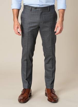 Pantalon chino tissage chiné taille normale bleu MMX homme