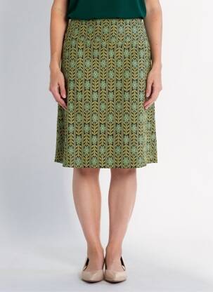 Jupe mi-longue coupe évasée vert KING LOUIE femme