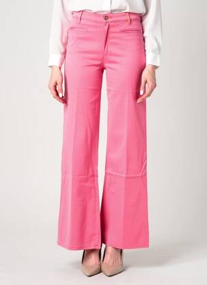 Pantalon flare stretch taille haute rose COUTURIST femme