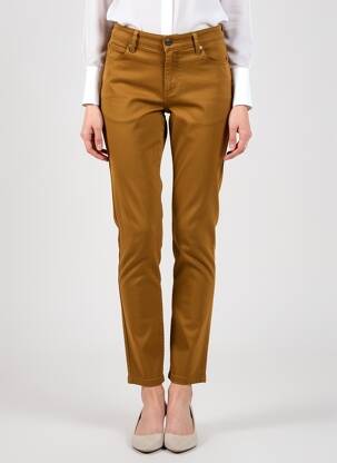 Pantalon slim tissage popeline taille normale jaune COUTURIST femme