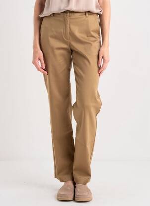 Pantalon chino tissage popeline taille normale marron COUTURIST femme