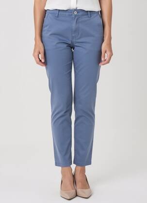 Pantalon chino tissage popeline taille normale bleu COUTURIST femme
