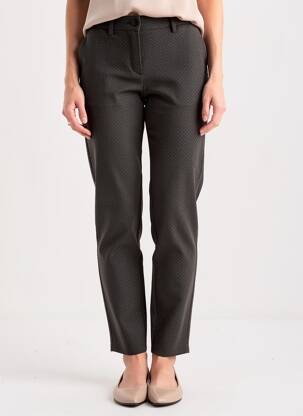 Pantalon chino fermeture zippée sous rabat boutonné taille normale noir COUTURIST femme