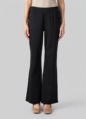 Pantalon flare stretch taille haute noir BASE LEVEL femme