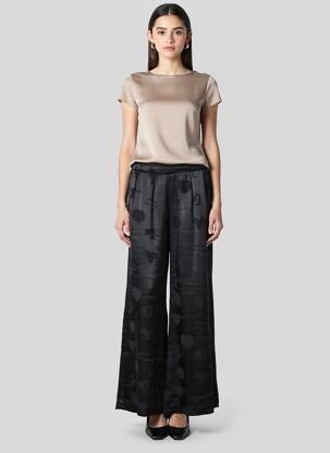 Pantalon large coupe fluide taille normale noir MAT. femme
