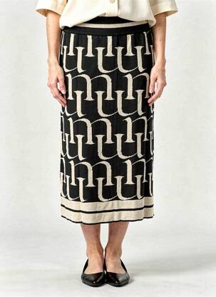 Jupe longue coupe droite noir MAT. femme