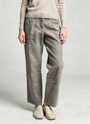 Pantalon droit stretch taille normale gris COUTURIST femme
