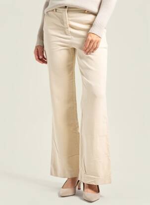 Pantalon flare stretch taille normale beige COUTURIST femme