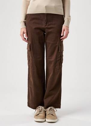 Pantalon cargo tissage popeline taille normale marron COUTURIST femme