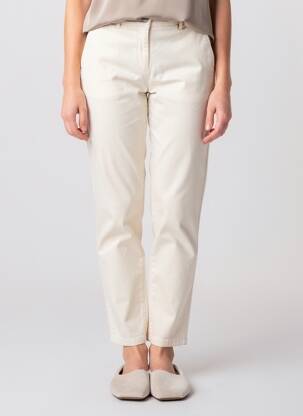 Pantalon chino tissage popeline taille normale beige COUTURIST femme
