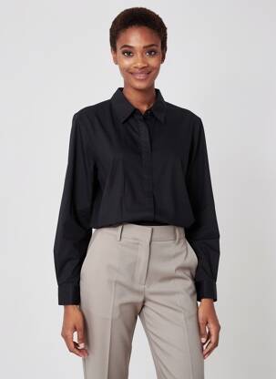 Chemisier coupe droite manches longues noir MES SOEURS ET MOI femme