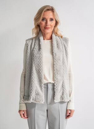 Gilet sans manche coupe cintrée gris POISSONS BLANCS femme