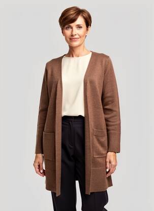 Gilet manches longues stretch marron CISO femme