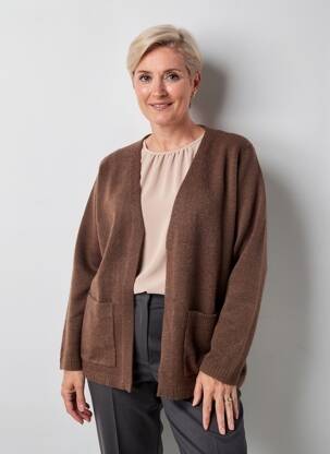 Gilet manches longues stretch marron CISO femme