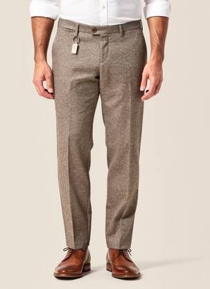 Pantalon chino tissage chiné taille normale marron ALBERTO homme