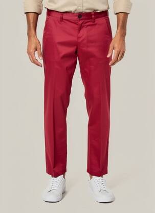 Pantalon chino tissage popeline taille normale rouge ALBERTO homme