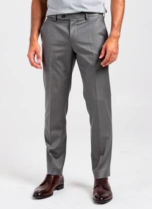 Pantalon slim tissage chiné taille normale gris ALBERTO homme