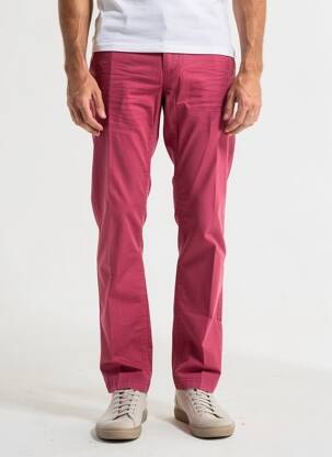Pantalon chino fermeture zippée sous rabat avec crochet taille normale rouge UNGARO homme