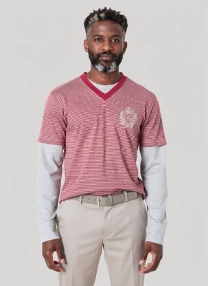 T-shirt coupe cintrée manches longues rouge LOVE MOSCHINO homme