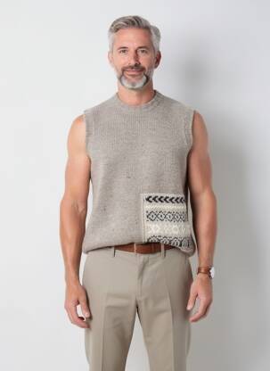 Pull col rond sans manche beige NANI BON homme
