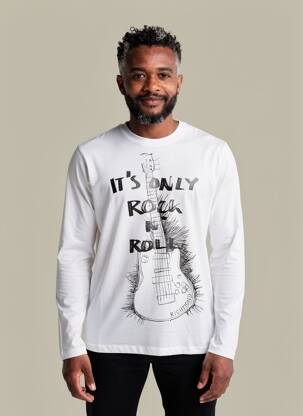 T-shirt coupe droite manches longues blanc RICHMOND homme