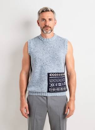 Pull col rond sans manche bleu NANI BON homme